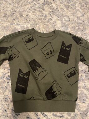 Baby Gap Olive Green Pullover Sweatshirt with Halloween Silhouettes